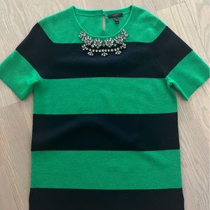 JCrew knit sweater with jeweled neckline